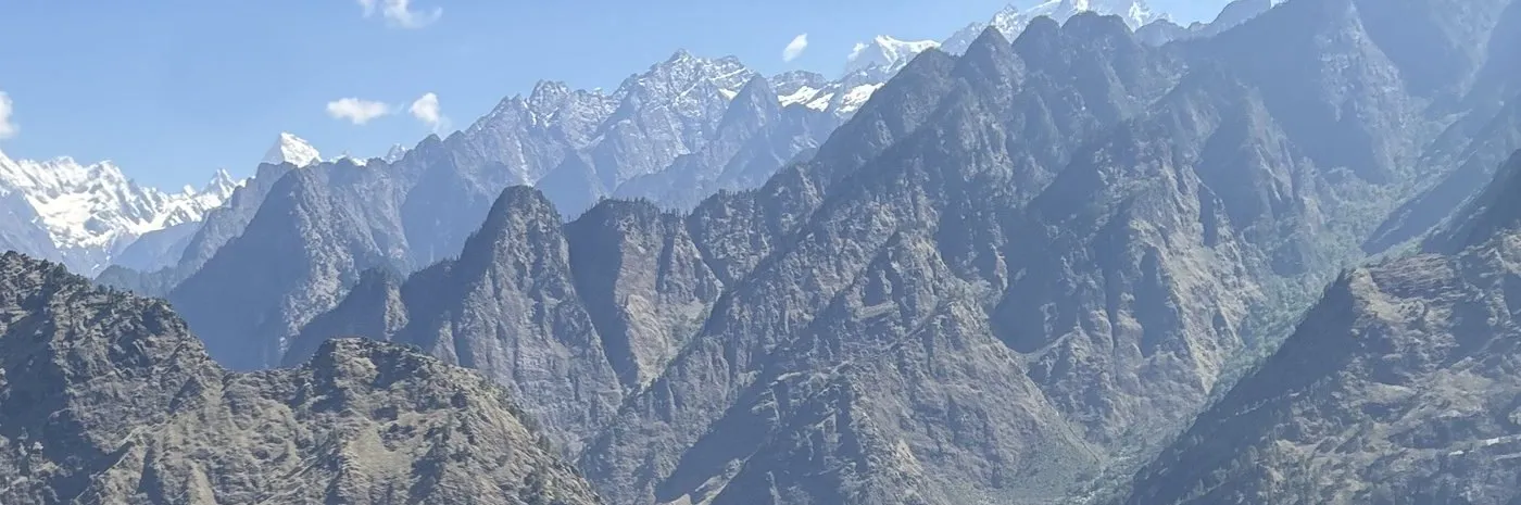 Snow peaks of the Garhwal Himalaya on the yatra route