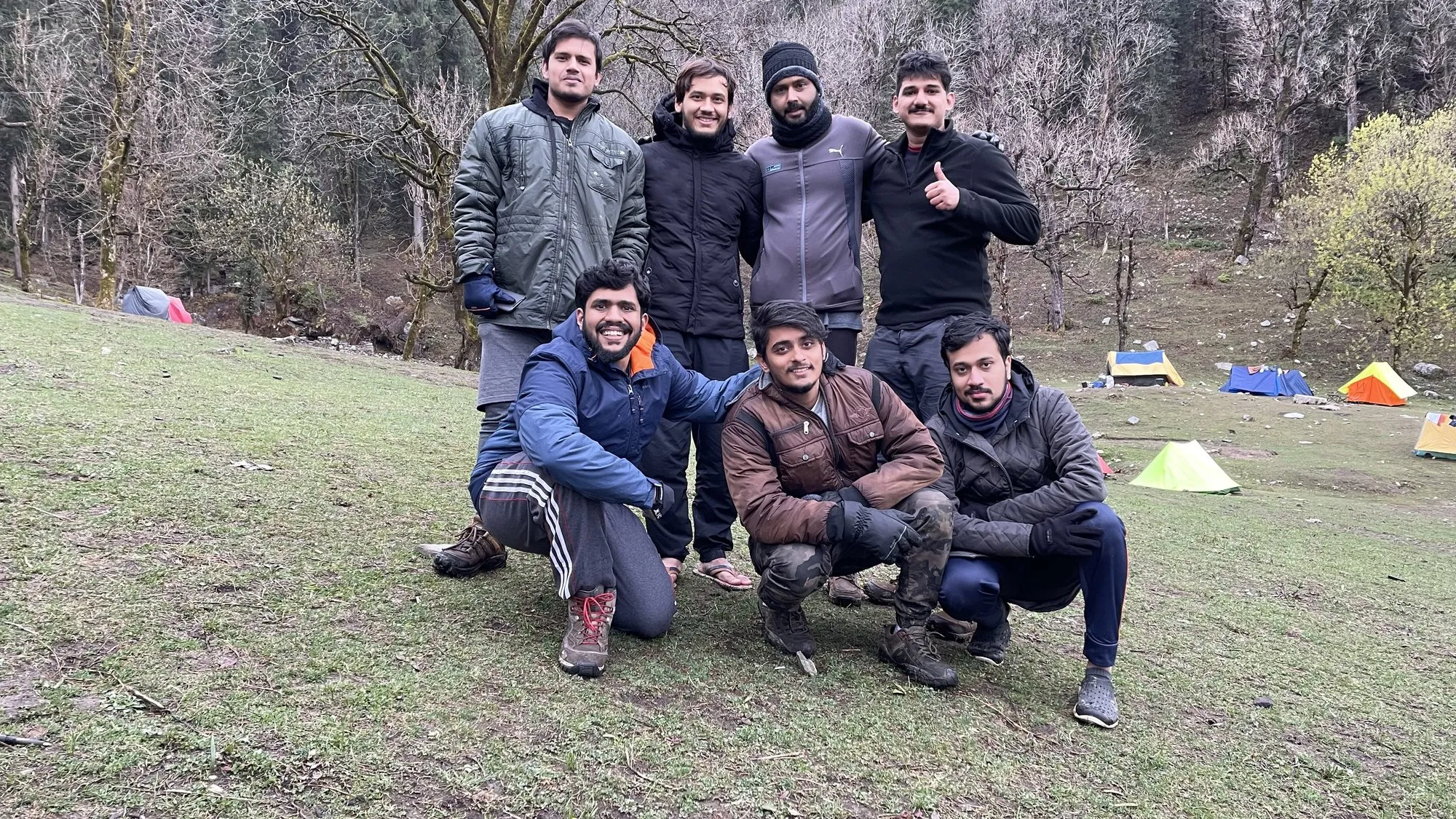 Friends at the Kedarkantha base camp
