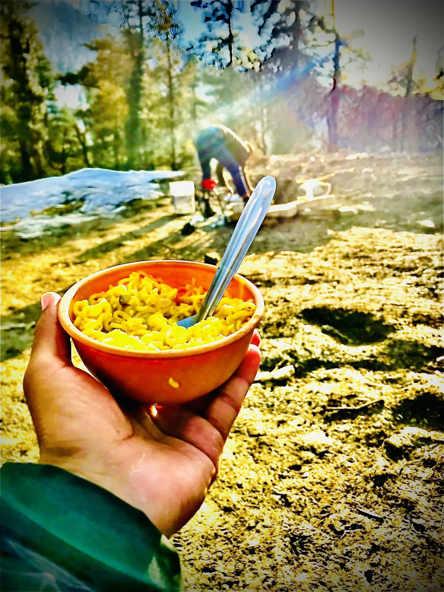 Hot food on the trail