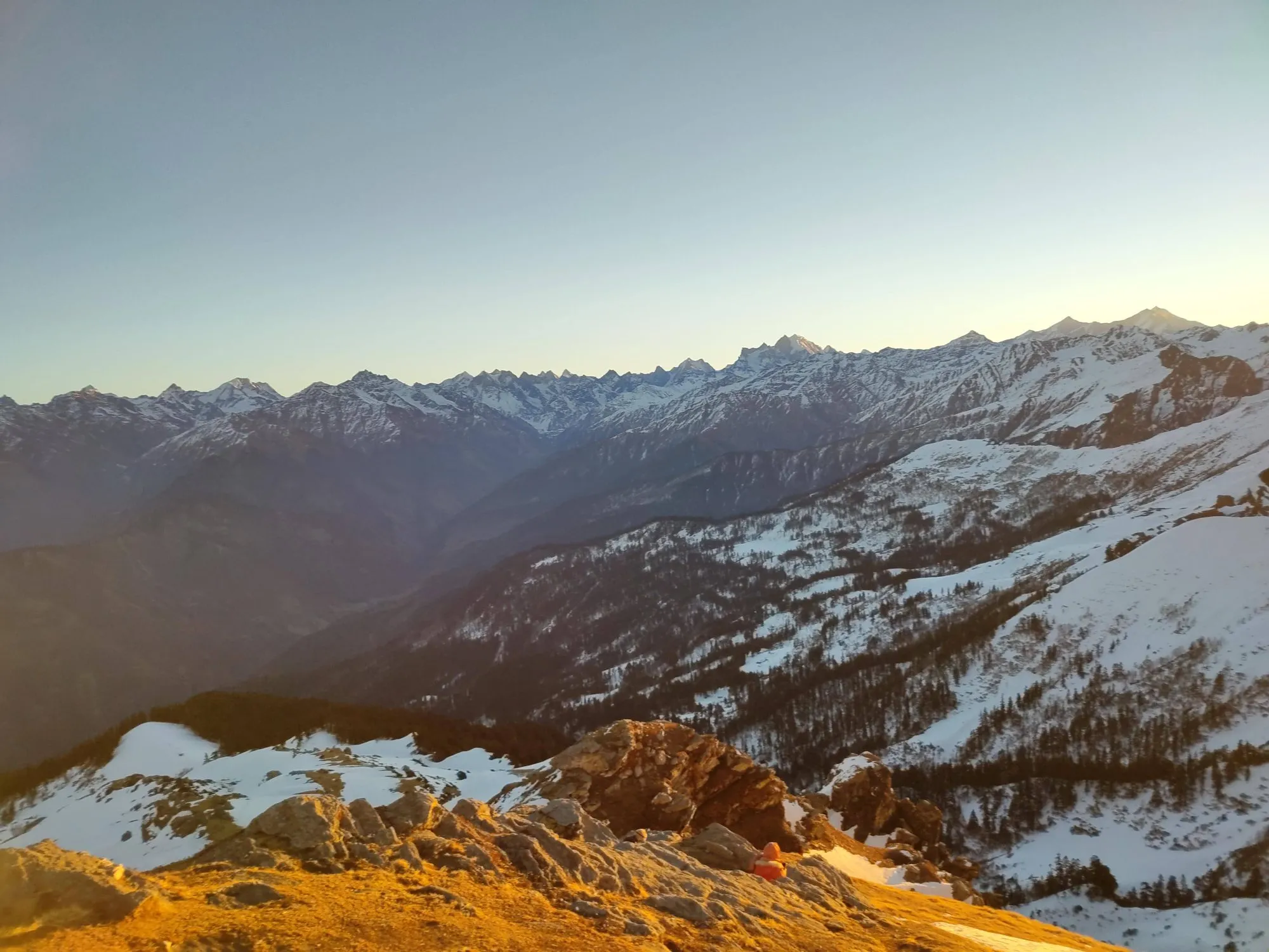 First light on the Garhwal peaks from Kedarkantha