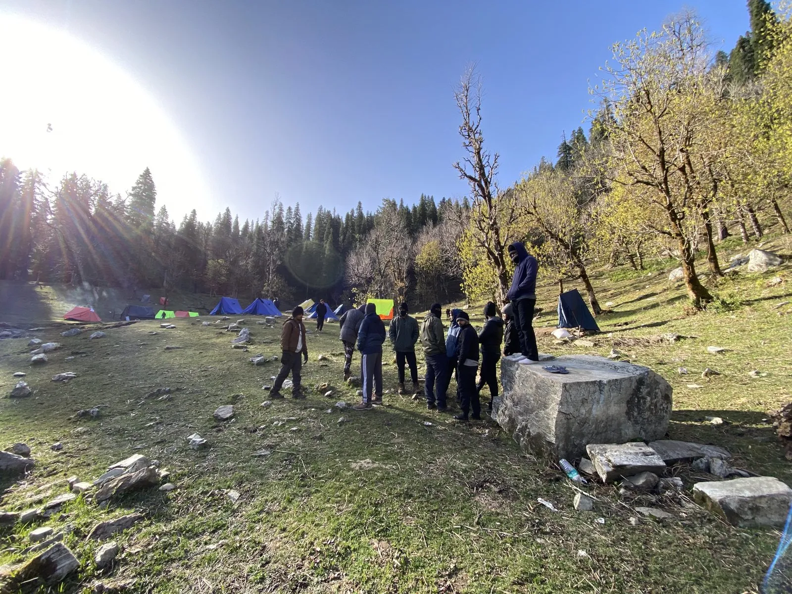 Morning sun at the campsite