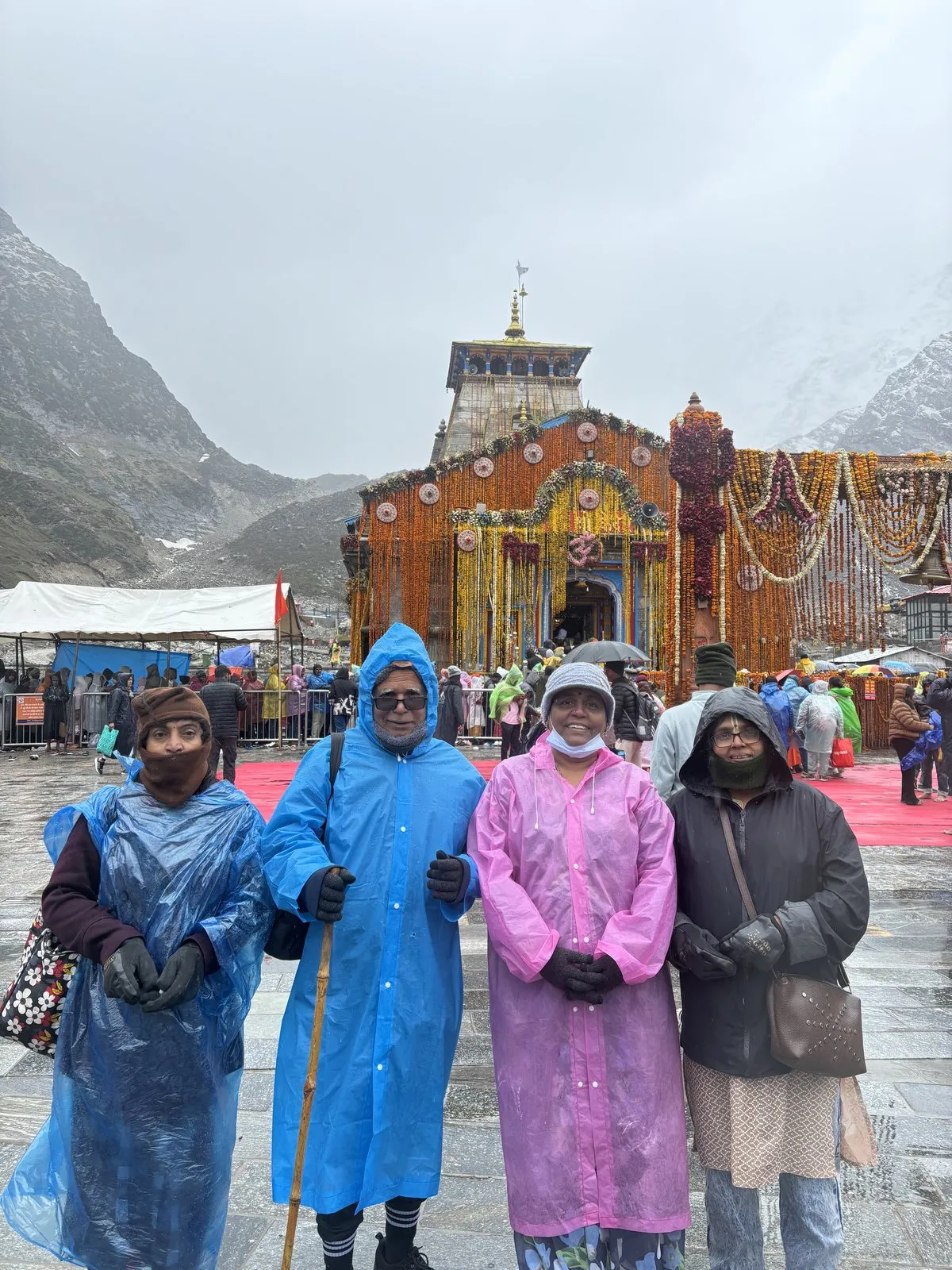 Ponchos on at Kedarnath Dham